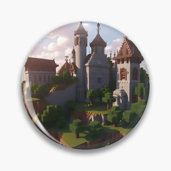 Item preview, Fantasy castle on island landscape in block style designed and sold by rolfzogg.