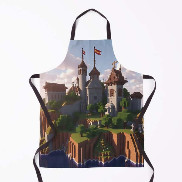 Item preview, Fantasy castle on island landscape in block style designed and sold by rolfzogg.