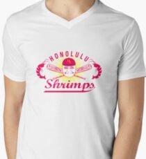 Honolulu Shrimps Baseball Team Logo Men's V-Neck T-Shirt
