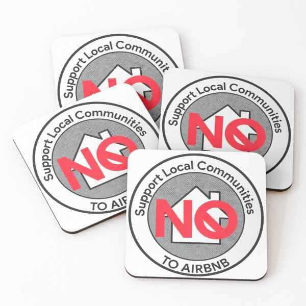 Item preview, Support Local Communities, not accommodations - Red No To Airbnb - Anti Airbnb designed and sold by SassyArtistry.