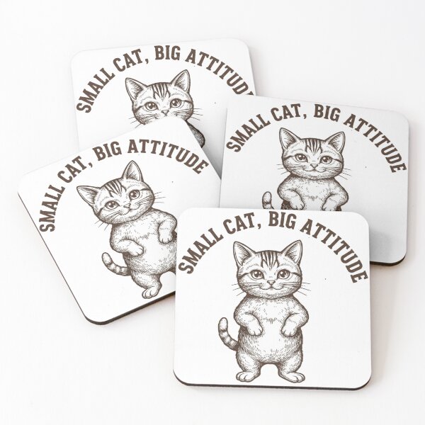 Item preview, Small Cat Big Attitude Vintage Cat Humor designed and sold by DIRTYSKETCHH.