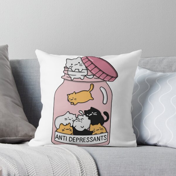 Item preview, Cat Antidepressants (Pink) Classic  designed and sold by Anthonyonetime.