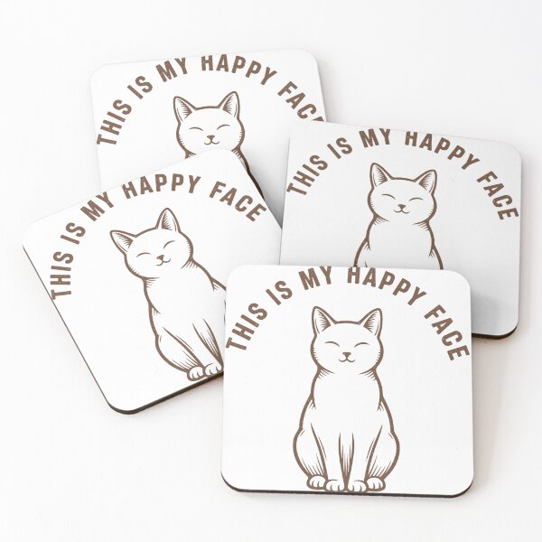 Item preview, This Is My Happy Face – Dry Humor Cat Vintage Design designed and sold by DIRTYSKETCHH.