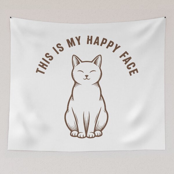 Item preview, This Is My Happy Face – Dry Humor Cat Vintage Design designed and sold by DIRTYSKETCHH.