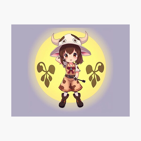 Item preview, Cute chibi girl in a cow costume designed and sold by rolfzogg.