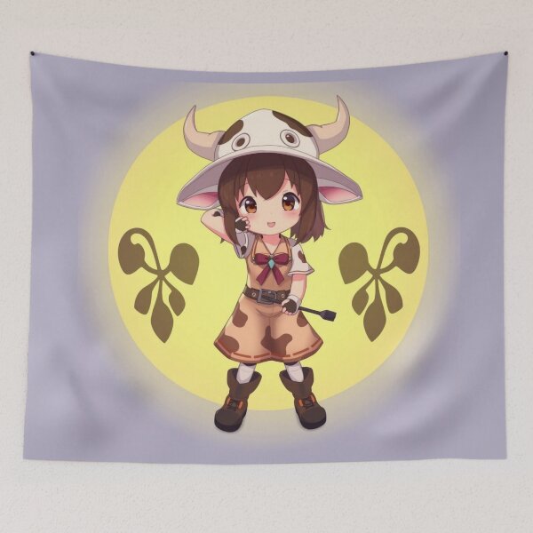 Item preview, Cute chibi girl in a cow costume designed and sold by rolfzogg.