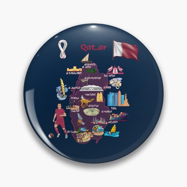Item preview, Qatar Map, Landmarks, Heritage & Football Culture designed and sold by mashmosh.