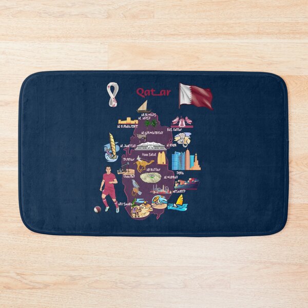 Item preview, Qatar Map, Landmarks, Heritage & Football Culture designed and sold by mashmosh.