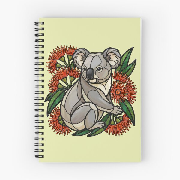 Item preview, Stained Glass Koala Framed by Red Bottlebrush designed and sold by BirdsnStuff.