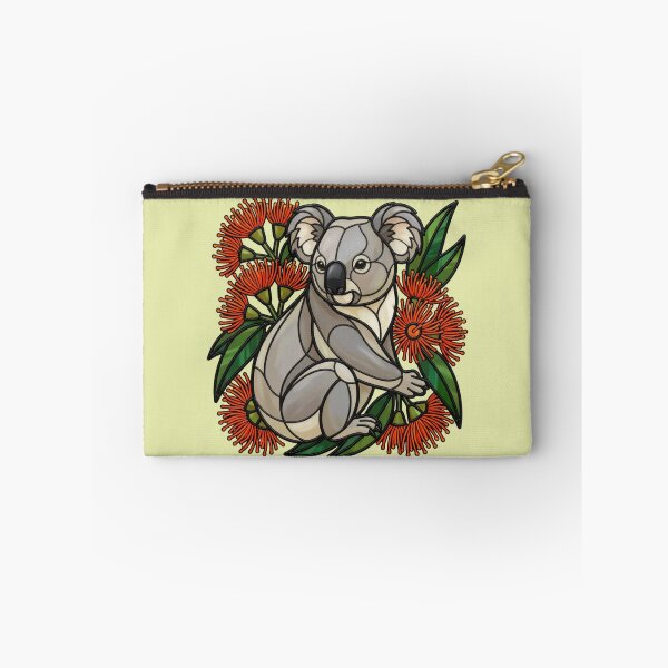 Item preview, Stained Glass Koala Framed by Red Bottlebrush designed and sold by BirdsnStuff.