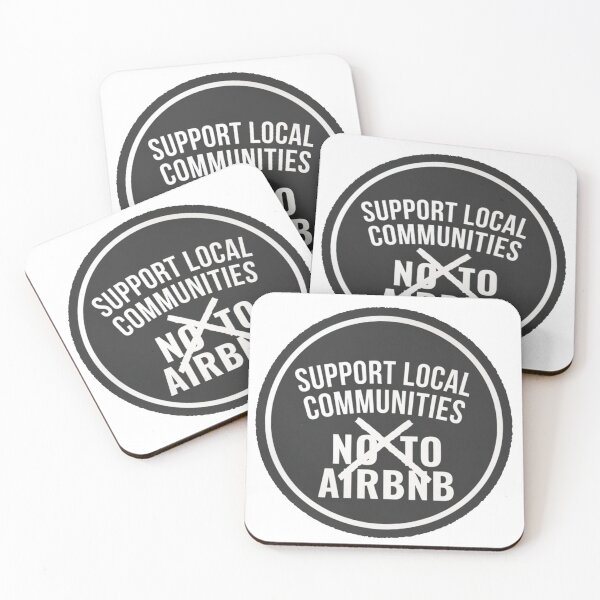 Item preview, Support Local Communities, not accommodations - BW No To Airbnb - Anti Airbnb designed and sold by SassyArtistry.