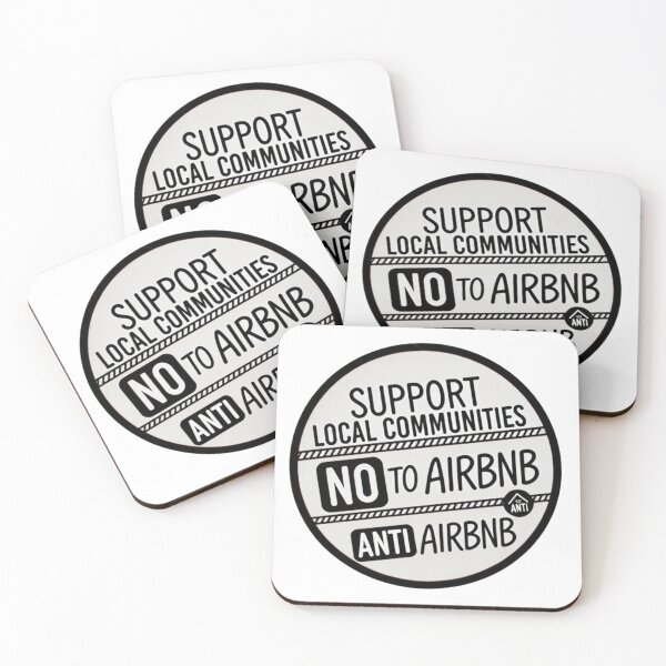 Item preview, BW Support Local Communities, not accommodations - No To Airbnb - Anti Airbnb designed and sold by SassyArtistry.