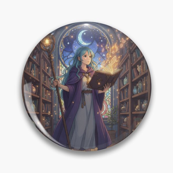 Item preview, Mystical Library Mage Reading a Glowing Spell Book | Cozy Fantasy Illustration designed and sold by WeirdSketcher.