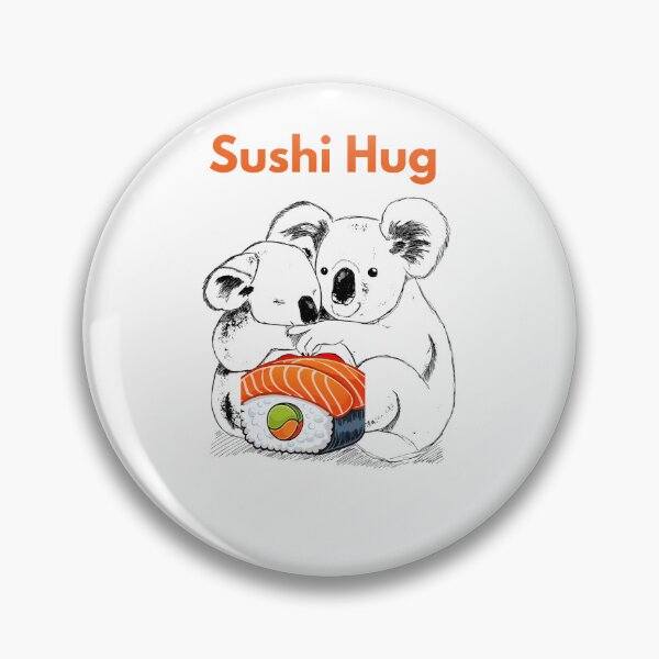 Item preview, Cute Sushi Hug Illustration – Kawaii Food Love Art designed and sold by Fouziaart08.