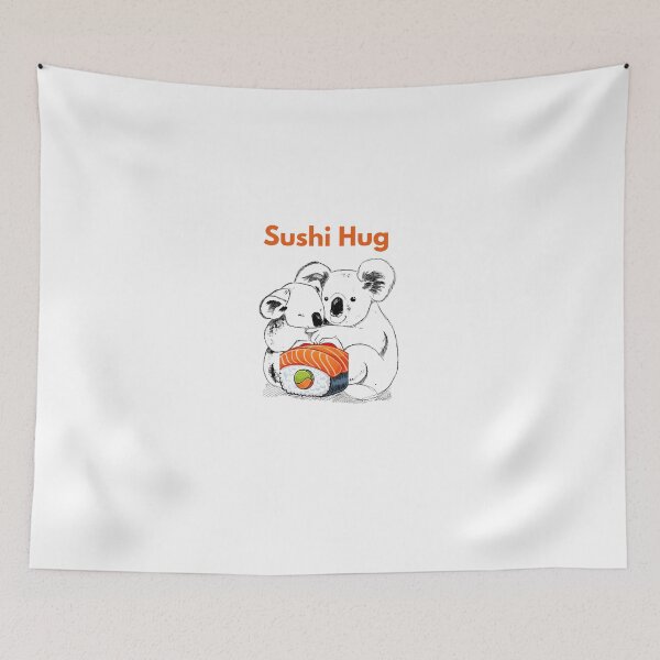 Item preview, Cute Sushi Hug Illustration – Kawaii Food Love Art designed and sold by Fouziaart08.