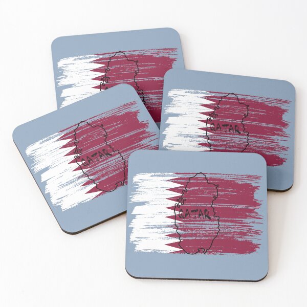 Item preview, Qatar Flag Map - Artistic Brush Strokes Patriotic Design designed and sold by mashmosh.
