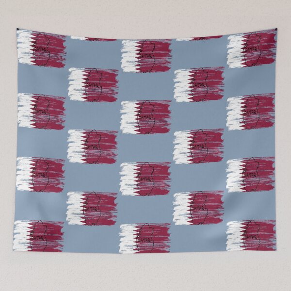 Item preview, Qatar Flag Map - Artistic Brush Strokes Patriotic Design designed and sold by mashmosh.