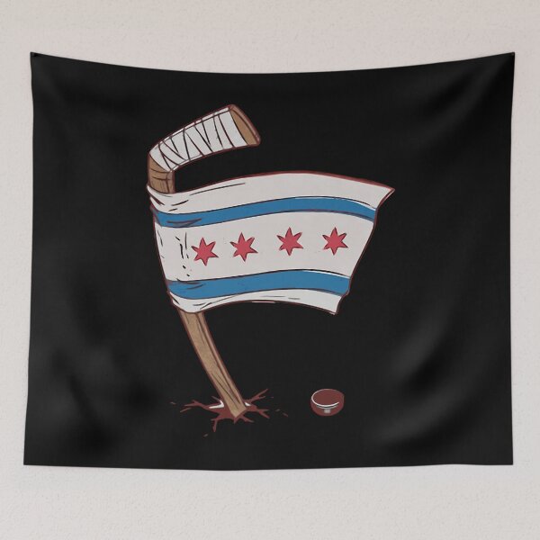 Item preview, Hockey Chicago Blackhawks Chicago Flag designed and sold by Ubuntu Arts.