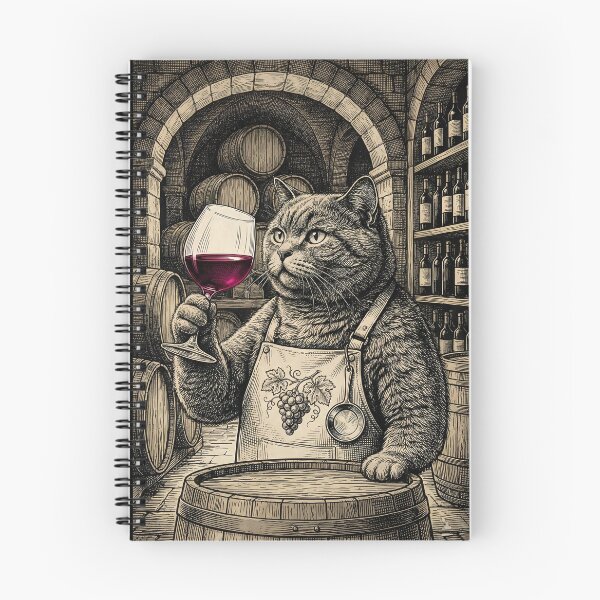 Item preview, Vintage British Shorthair Cat Sommelier Red Wine Art designed and sold by OneLineBar.