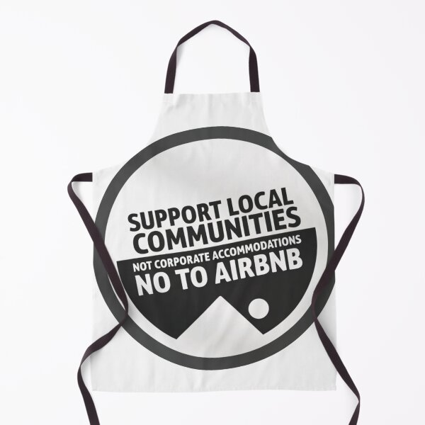 Item preview, BW Cool Support Local Communities, not accommodations - No To Airbnb - Anti Airbnb designed and sold by SassyArtistry.