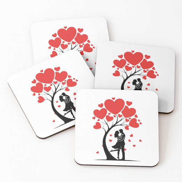 Item preview, Silhouette couples under the heart tree designed and sold by Lycheeleaf.