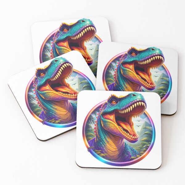 Artikelvorschau, Farbenfrohe Kunst mit einem brüllenden T-Rex entworfen und verkauft von Trove Designs.