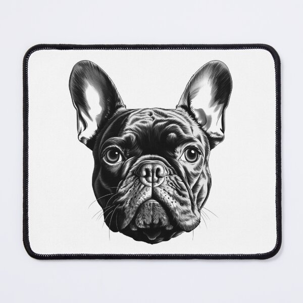 Item preview, French Bulldog Head – Minimal Black and White Dog Drawing designed and sold by inkoutninja.