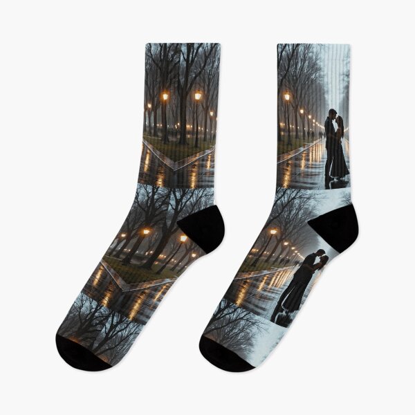 Item preview, Rainy Night Embrace Under City Lights designed and sold by PixelVibe782.