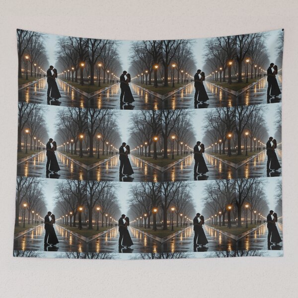 Item preview, Rainy Night Embrace Under City Lights designed and sold by PixelVibe782.