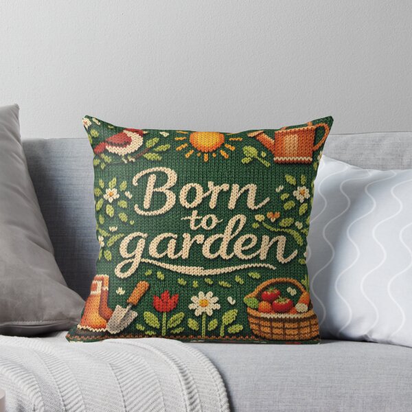 Item preview, Born to Garden Gardening Knitting Pattern Fun Gardener Design designed and sold by Mauswohn.