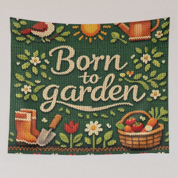 Item preview, Born to Garden Gardening Knitting Pattern Fun Gardener Design designed and sold by Mauswohn.