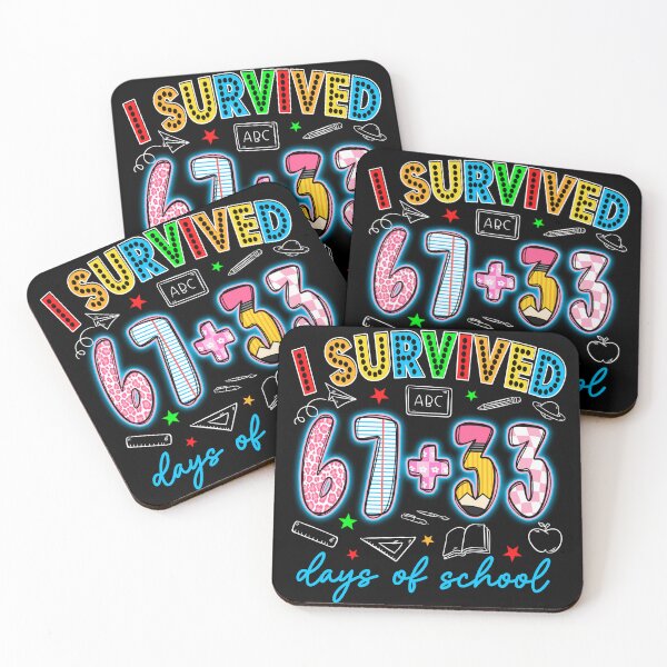 Item preview, I Survived 67 33 Days Of School, Funny Teacher, Classroom designed and sold by vintagearttee.