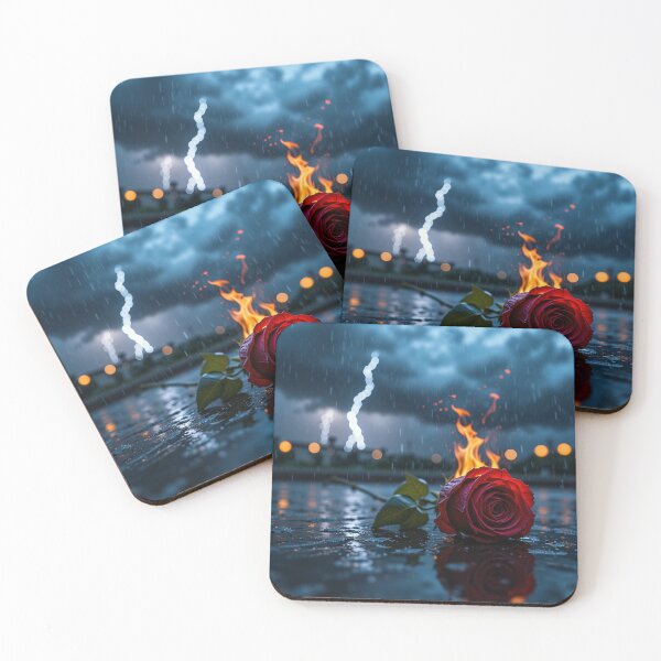 Item preview, Burning Rose in the Storm designed and sold by PixelVibe782.