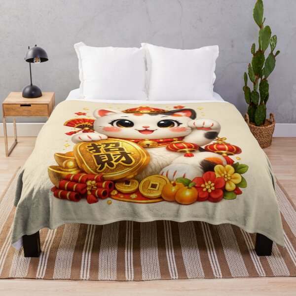 Item preview, Lucky Cat Maneki Neko | Cute Chinese New Year Art designed and sold by Moons Studio.
