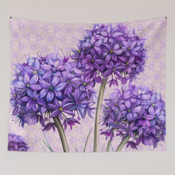 Item preview, Purple Allium Flowers in Bloom. designed and sold by UltraQuirky.
