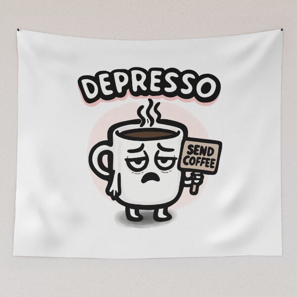 Item preview, Depresso Coffee Mug – Send Coffee Funny Tired Caffeine Humor Design designed and sold by VirtualLexi.