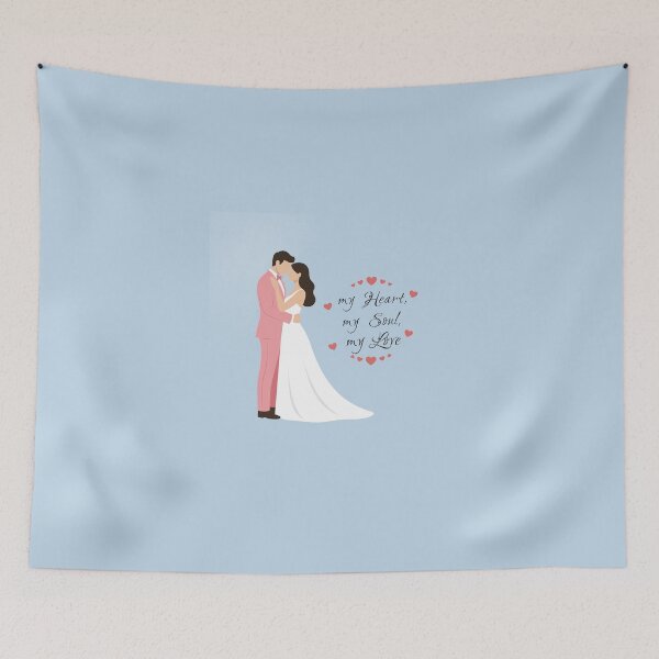 Item preview, Minimalist Bride and Groom in Pink and White  designed and sold by Lycheeleaf.