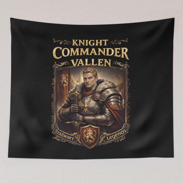 Item preview, Knight Commander Vallen Fantasy Warrior T-Shirt | Medieval Knight Armor Hero Art Shirt | Epic RPG Gamer Gift Tee designed and sold by ZyxDes.