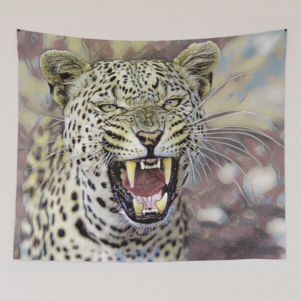 Item preview, Roaring Leopard – Digital Oil Painting designed and sold by slikar.