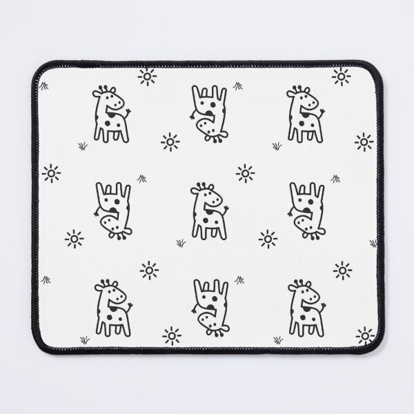 Item preview, Black and White Giraffe Doodle Kids Cartoon Line Art Looking Back Seamles Patern designed and sold by Heiwa Art.