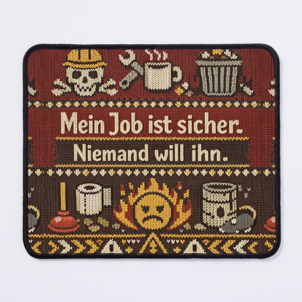 Item preview, Secure Job Slogan – Funny Knitting Pattern Design designed and sold by Mauswohn.