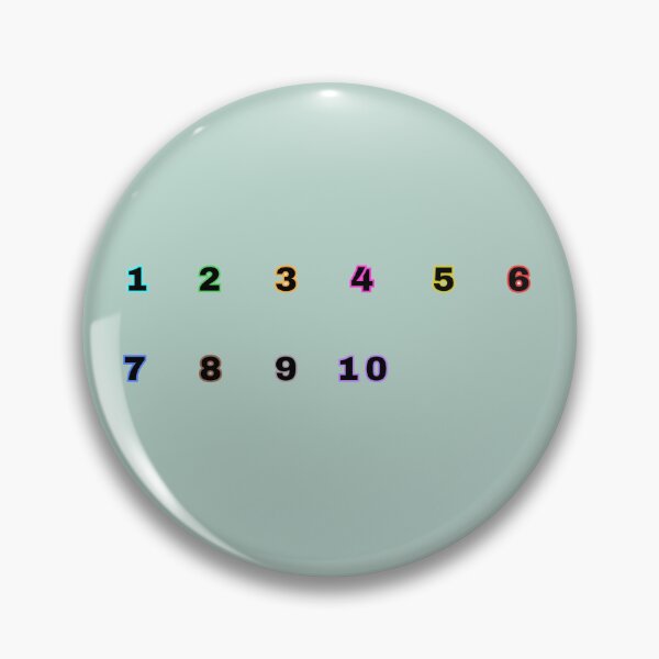 Item preview, Numbers One To Ten Colorful Stickers Prints Posters Wall Art Magnet Home Coffee Cup Decoration TShirt Stationary Notebook Magnet Hat Kitchen Work School Office Redbubble Shop designed and sold by Saritas Boutique Shop.