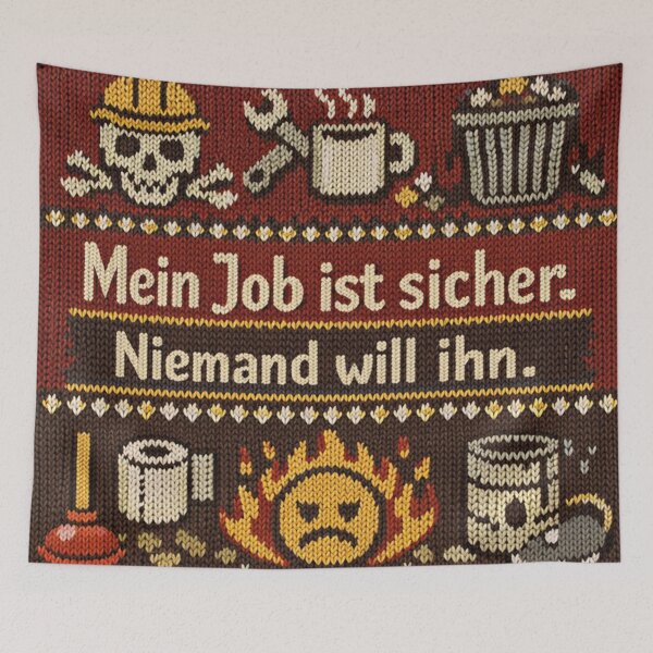 Item preview, Secure Job Slogan – Funny Knitting Pattern Design designed and sold by Mauswohn.
