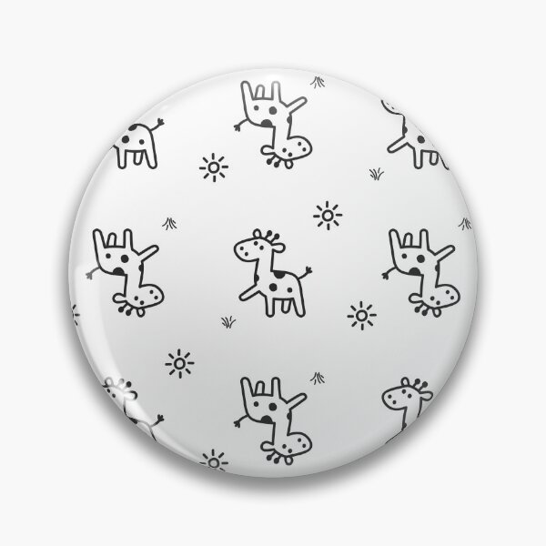 Item preview, Black and White Giraffe Doodle Kids Cartoon Line Art Fun Pose Seamles Patern designed and sold by Heiwa Art.