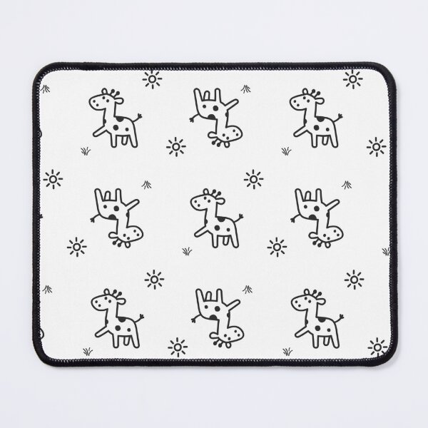 Item preview, Black and White Giraffe Doodle Kids Cartoon Line Art Fun Pose Seamles Patern designed and sold by Heiwa Art.