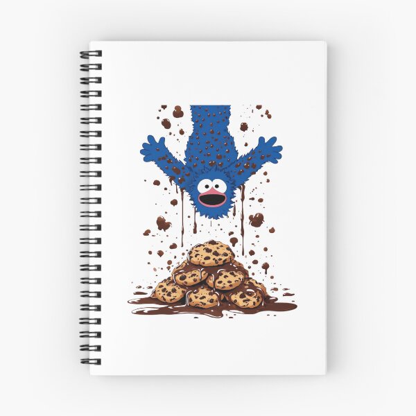 Item preview, Blue Cookie Monster — Funny Cartoon Monster Jumping on Chocolate Chip Cookies designed and sold by Colorful-Garden.