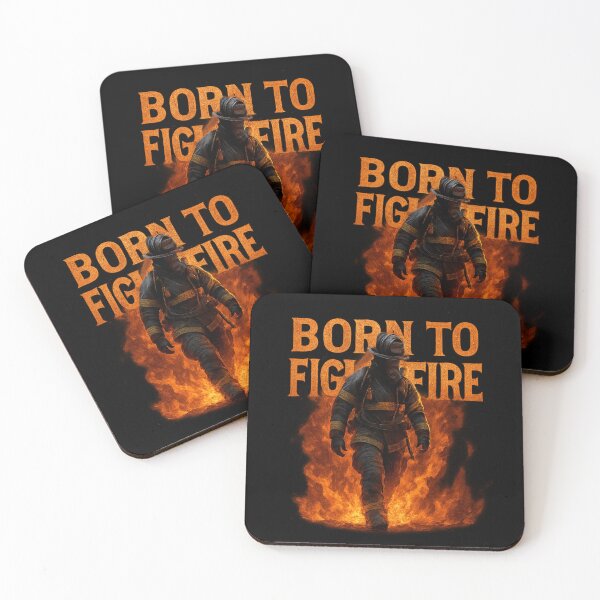 Item preview, Born to Fight Fire - Heroic Firefighter in Flames designed and sold by MKreative Studio.