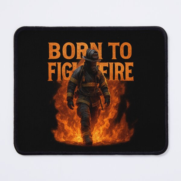 Item preview, Born to Fight Fire - Heroic Firefighter in Flames designed and sold by MKreative Studio.