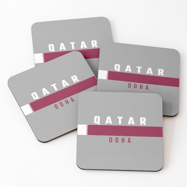 Item preview, Doha Qatar - Minimalist Flag Banner & Modern Typography designed and sold by mashmosh.