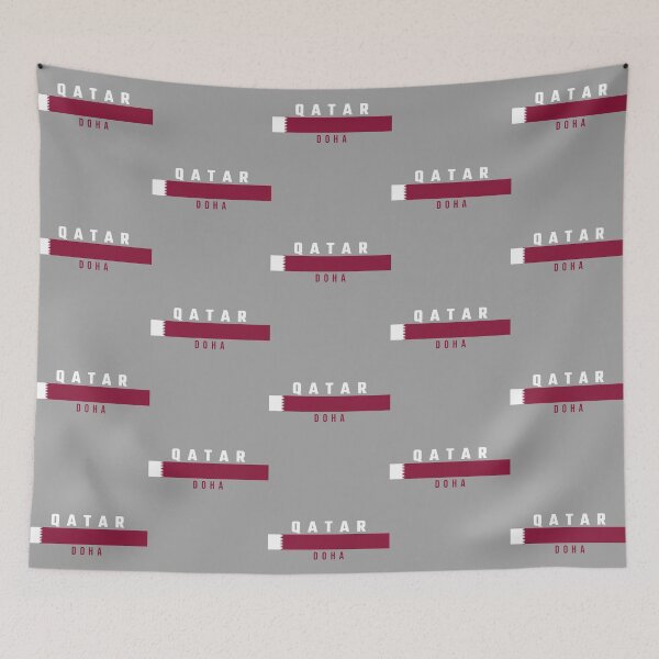 Item preview, Doha Qatar - Minimalist Flag Banner & Modern Typography designed and sold by mashmosh.